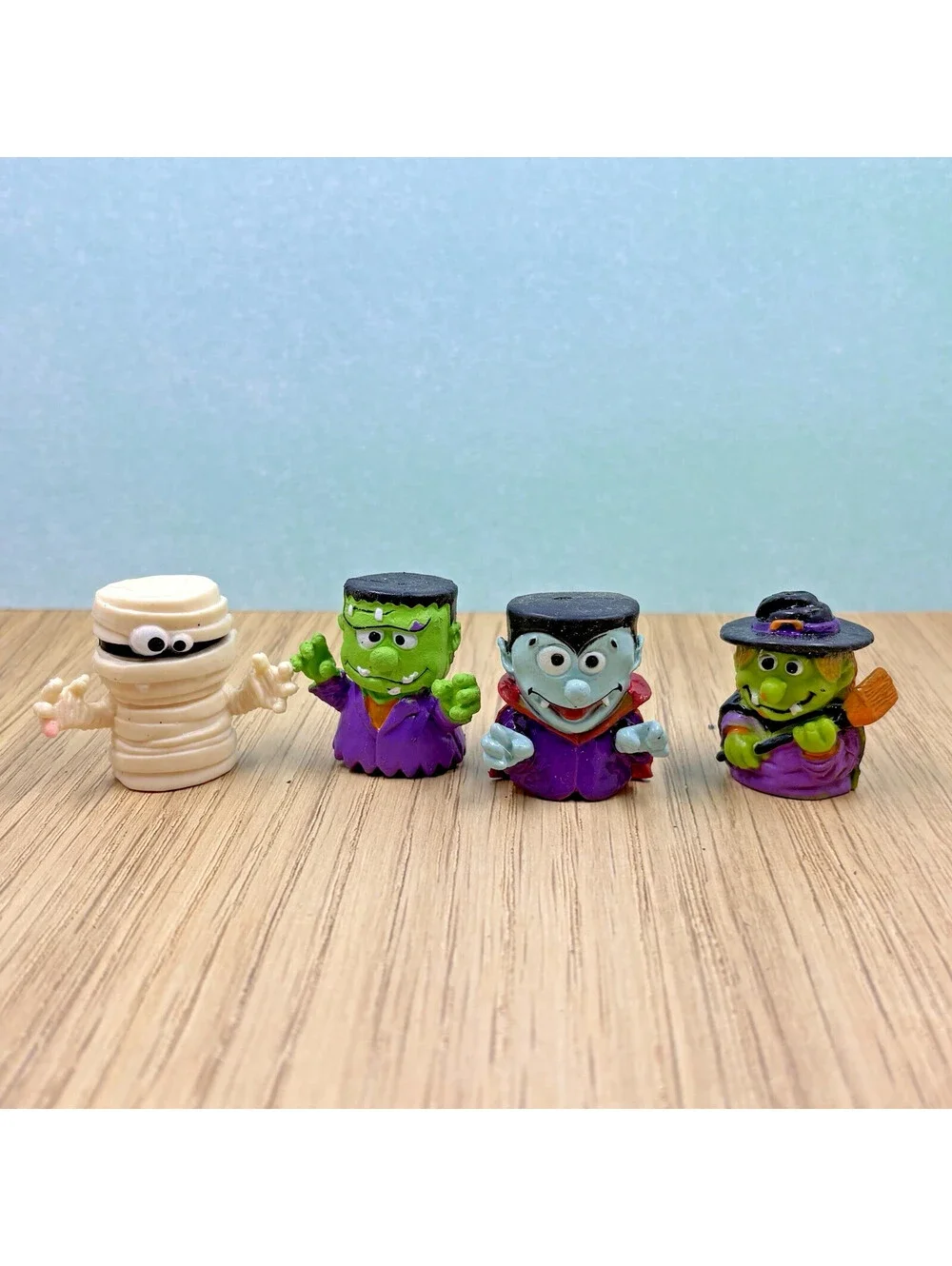 Lot of 4 Vintage Halloween Character Rubber Finger Puppet Set